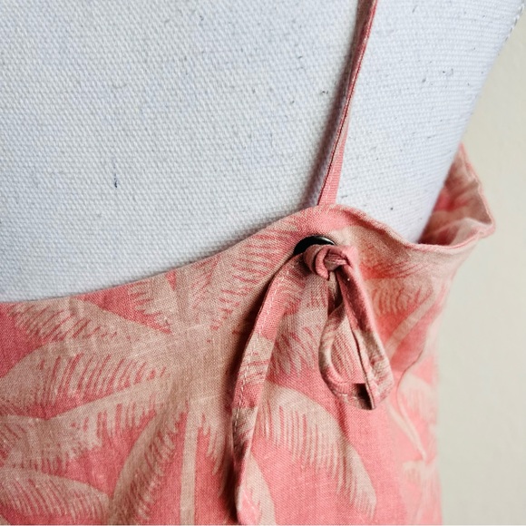 NWT HURLEY Pink & Cream Palm Tree Woven Grommet Brontë Beach Mini Dress - Picture 5 of 11